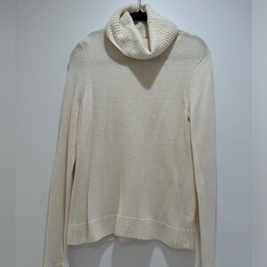 Oversized cream turtleneck sweater